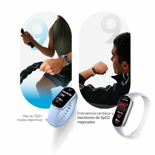 Persona usando un reloj inteligente para monitorear actividad física.